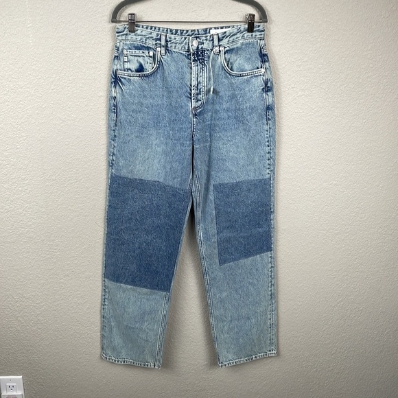 NWT AG Adriano Goldschmied Cloved Patched Jeans Nomad Straight Leg Sz 28 - Picture 4 of 14